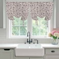 thumbnail image 4 of Purple Floral Balloon Curtains for Windows, Bedroom Curtains 54 Inch Length, Spring Plants Flowers Vintage Rustic Tie Up Curtains Panels Thermal Insulated Bathroom Curtains Window 42"x54", 4 of 8