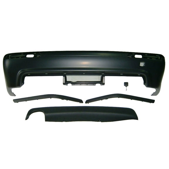 Ikon Motorsports Compatible with 97-03 BMW E39 5-Series M5 Style Rear Bumper Twin Muffler Single Out PP