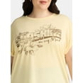 thumbnail image 4 of Terra & Sky Women's Plus Size On My Mind Graphic Tee, Sizes 0X-5X, 4 of 5