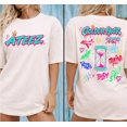 thumbnail image 2 of 2 Sided Retro Ateez Golden Hour Part 5 Graphics T-Shirt, Vintage Music Theme Casual Tee, 2 of 8