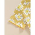 thumbnail image 5 of Suealasg Kids Baby Girls 2Pcs Summer Outfit Flower Print Short Sleeve Crew Neck T-shirt +Shorts 6M 1T 2T 3T 4T Toddler Girls Clothes, 5 of 6