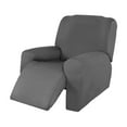 thumbnail image 2 of Sofá reclinable seccional elástico Sunnimix Funda de felpa suave y ajustada Gris 4 rebanadas, 2 of 8