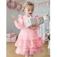 thumbnail image 5 of Arshiner Toddler Girls Tiered Tutu Dress Fall Formal Party Birthday Princess Long Sleeve Tulle Dresses, 5 of 6