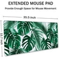 thumbnail image 2 of Tropical Palm Leaves Extended Gaming Mouse Pad 35.5x15.7in Non-Slip Rubber Base Stitched Edges for Work, Game, Office, Home, 2 of 6