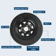 thumbnail image 3 of 2-Pack 4.80-12 Trailer Tires with 12" Black Spoke Rims - 6PR Load Range C - 4 Lug 4" Bolt Design - Heavy Duty, All-Weather, Easy Assembly - Utility, Camper, Boat Trailers, 3 of 6