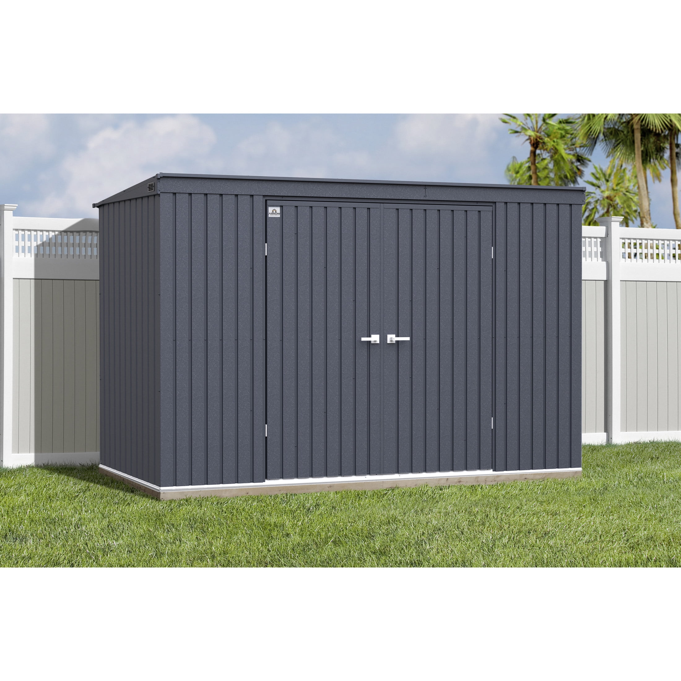 Arrow Elite 10 x 4 x 6 ft Anthracite Steel Storage Shed