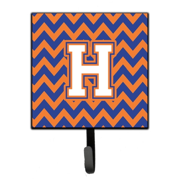 Letter H Chevron Blue and Orange 3 Leash or Key Holder