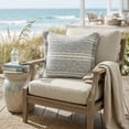 thumbnail image 2 of Ox Bay Babel 24" x 24" Gray Striped Indoor/Outdoor Adult Decorative Throw Pillow, 2 of 11