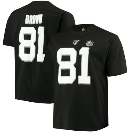 Riddell Oakland Raiders Signature Football - Tim Brown Oakland Raiders Majestic Big & Tall Hall of Fame Eligible Receiver II Name & Number T-Shirt - Black