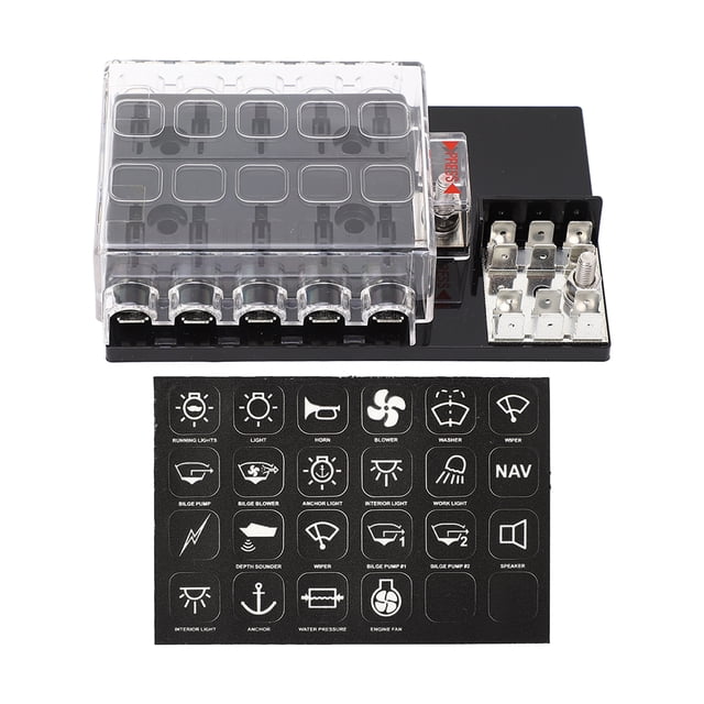 Caja de fusibles, portafusibles de cuchilla de automóvil de 10 vías Caja de fusibles de cuchilla de automóvil construida para precisión NikouMX herramienta