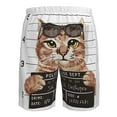 thumbnail image 6 of Kdxio Cat Holding Mugshot Sign Pattern Mens Casual Shorts - Drawstring Summer Beach Sports Shorts for Men, 6 of 9