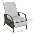 thumbnail image 3 of Outsunny Outdoor Rattan Recliner with Adjustable Back Footrest and Cushion, 3 of 10