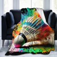 thumbnail image 2 of Shuttlecock Blanket for Boys Girls, Colorful Shuttlecock Themed Design Printed Throw Blankets for Kids Lap, Chair, Warm Soft Cozy Blanket, 30"x 40", 2 of 6