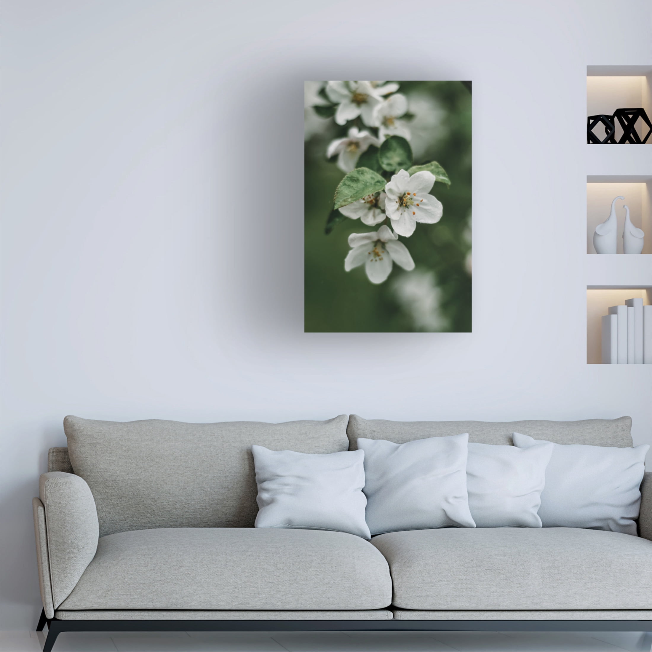 Trademark Fine Art Eva Bronzini Spring Series - Apple Blossoms in the Rain 4 12 Canvas Wall Art