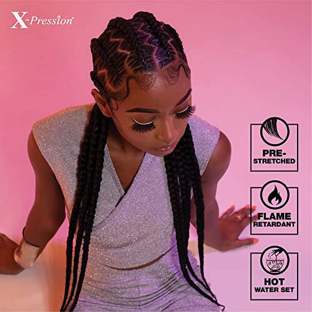 Sensationnel X-pression prestretched braiding hair - 2x xpression 48 inch all kanekalon flame retardant synthetic braid in hair extensions - 2X 48 Inch (3 pack, RED)