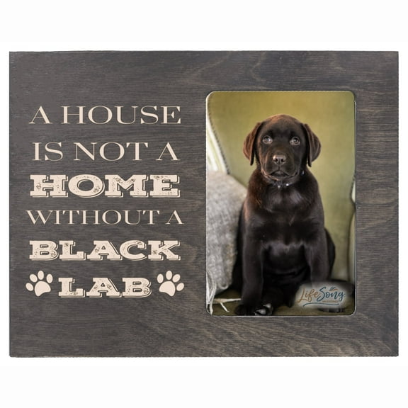 Inspirational Wooden 8x10 Picture Frame for Pet Dogs holds 4x6 Photo A House Black Lab