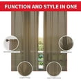 thumbnail image 3 of Sapphire Home 2 Panels Window Sheer Curtains 54" x 95" Inches 108" Total Width, Voile Panels for Bedroom Living Room, Rod Pocket, Decorative Curtains, Solid Sheer 95" Taupe, 3 of 8