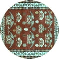 thumbnail image 1 of Ahgly Company Indoor Round Animal Light Blue Traditional Area Rugs, 4' Round, 1 of 4