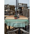 thumbnail image 2 of Outdoor Tablecloths with Umbrella Hole & Zipper, Farmhouse Teal Blue Brown Round Tablecloth 54 Inch, Vintage Wooden Striped Waterproof Table Cloth, Patio/Pool/Picnic Table Covers, 2 of 8