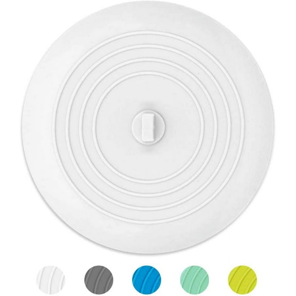 Bath Tub Stopper for Drain, 6 Inches Silicone Shower Drain Bath Plug Stopper for Kitchen, Bathroom, Laundry (Grey)