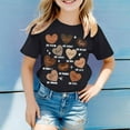 thumbnail image 2 of Glisme Girls Tops Size 2-3 Years Casual Fashion Print Round Neck Short Sleeve T Shirt Loose Black Graphic Tee, 2 of 4