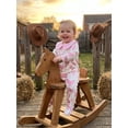 thumbnail image 6 of BemeyourBBs Western Baby Girl Cowgirl Outfit Newborn Hosptial Coming Home Outfits Infant Footed Romper Doll Collar Boots Cow Print Long Sleeve Footie Jumpsuit Fall Winter Spring Clothes, 6 of 9