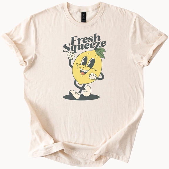 Fresh Squeeze Lemon T Shirt Cute Fruit Graphic Tee Trendy Summer Shirt Birthday Gifts; For Men & Women