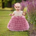 thumbnail image 2 of Fesfesfes Kids Girls Ruffled Princess Dress Infant Toddler Girls Bridesmaid Pageant Gown Birthday Party Dress, 2 of 9
