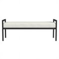 thumbnail image 5 of HomePop Modern Metal & Velvet Bench, 49.5"W x 17.25"D x 19"H, Cream Boucle/Black, 5 of 7