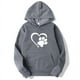 thumbnail image 3 of Sudaderas con capucha con estampado de pata de perro y corazón para mujer, sudaderas con capucha de manga larga informales, jerséis de talla grande, otoño e invierno, nuevo, 3 of 5
