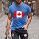 thumbnail image 1 of Tops para hombre, blusas y camisas de cuello redondo y manga corta para hombre. Camiseta de cuello redondo y manga corta con estampado de bandera canadiense para hombre. Blusa de algodón y poliéster p, 1 of 5