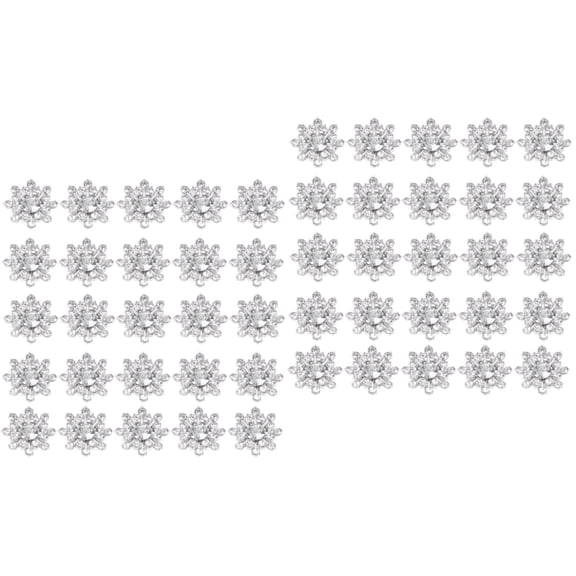 60 pcs  Delicate Snowflake Rhinestone​ Buttons DIY Sewing Buttons Clothing Rhinestone Button Decors