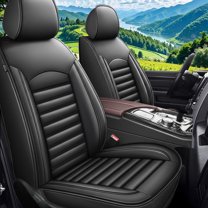 Black Seat Covers Full Set Fit for Ford Edge 2007-2025 Breathable and Waterproof Car Seat Covers 5 Seat Leather Seat Covers