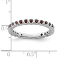 thumbnail image 4 of Solid Sterling Silver Stackable Expressions Garnet Ring - Ring Size 6.0-1.6gm, 4 of 7