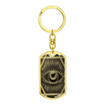 thumbnail image 4 of Celestial Eye Stainless Steel or 18k Gold Premium Swivel Dog Tag Keychain, 4 of 16