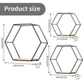 thumbnail image 2 of Set of 3 Black Hexagonal Floating Shelves, Modern Wall Mounted - Ideal for Multiple Rooms, 2 of 7