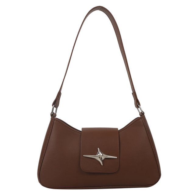 9252 Bolso Mujer Trendy2k Star Hot Girl Textura PU Con Un Hombro Y Media Marrón