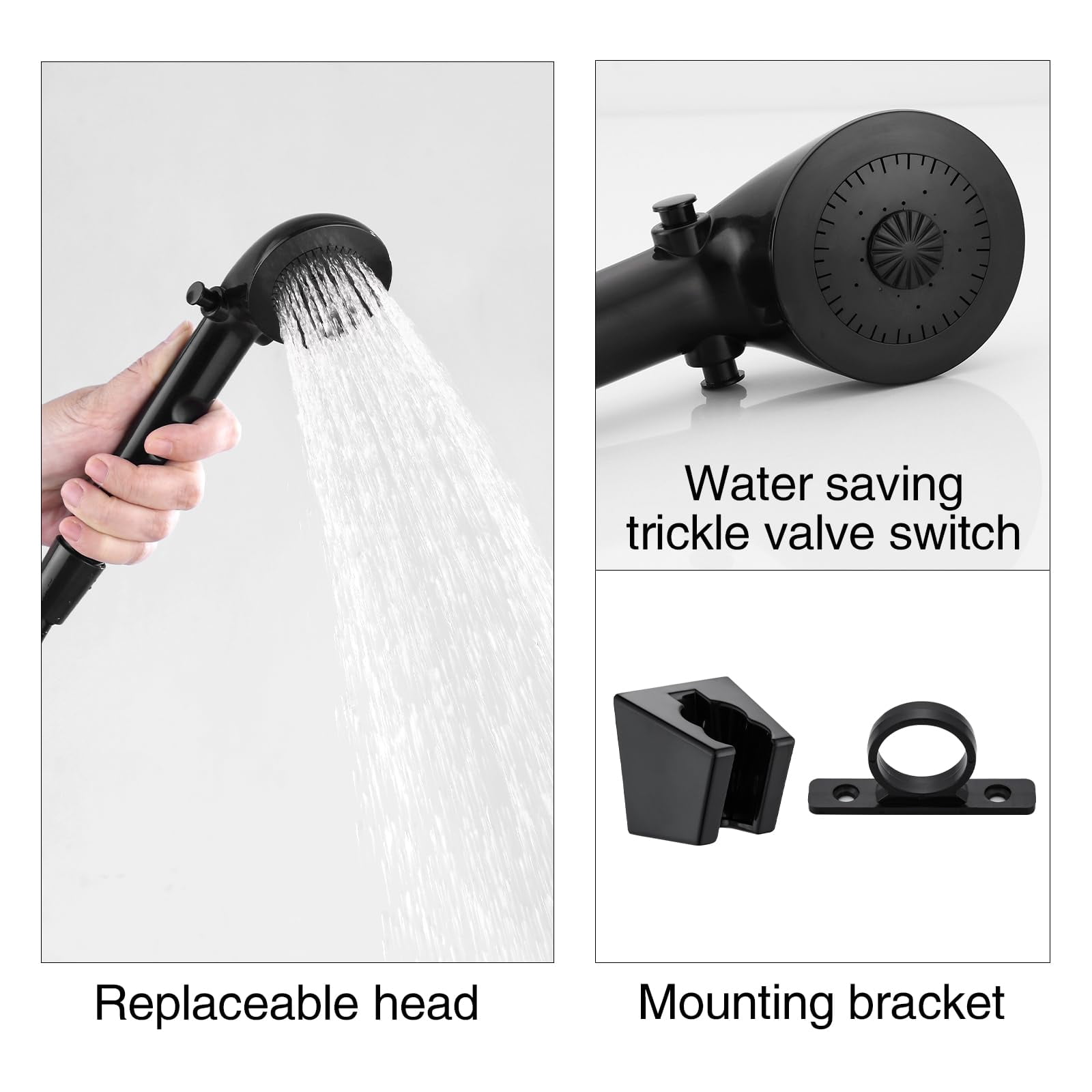 RV Shower Head with Hose, High Flow Shower Head, for RV/Campers, Travel Trailer, Motorhome for Water Saving, with Pause Function and Handheld Shower Head Holder and Hose (White) RV Accessories