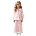 thumbnail image 3 of Gubotare Pajamas for Girls Trendy Baby Toddler Girls Long Sleeve Top and Pants 2 Piece Pajama Sets Size 9-10 (Pink,9-10 Years), 3 of 8