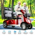 thumbnail image 3 of QEEKA Multi Seat Mobility Scooter,Size Robust Design, Stable & Comfortable for Travel,1000W Heavy Duty 4 Wheel Mobility Scooters 600Lbs,25-31 Miles of Range,Red, 3 of 9