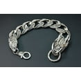 thumbnail image 3 of Fashion Jewelry Vintage Powerful Gothic Dragon Tribe Silvertone Bracelet - J194, 3 of 5