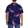 thumbnail image 5 of Disketp Men's Hawaiian Eggplant Print Shirts Button Down Holiday Beach Shirts-XX-Large, 5 of 7