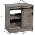 thumbnail image 3 of 30" Barn Door Bathroom Vanity, Farmhouse Style Standing Pedestal Cabinet Without Sink, 3 of 7
