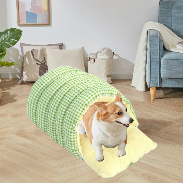 Mom's Best Casa para perros y gatos de interior y exterior, cama para dormir de felpa gruesa y cálida para perros y gatos pequeños, 48 x 30 x 19 cm