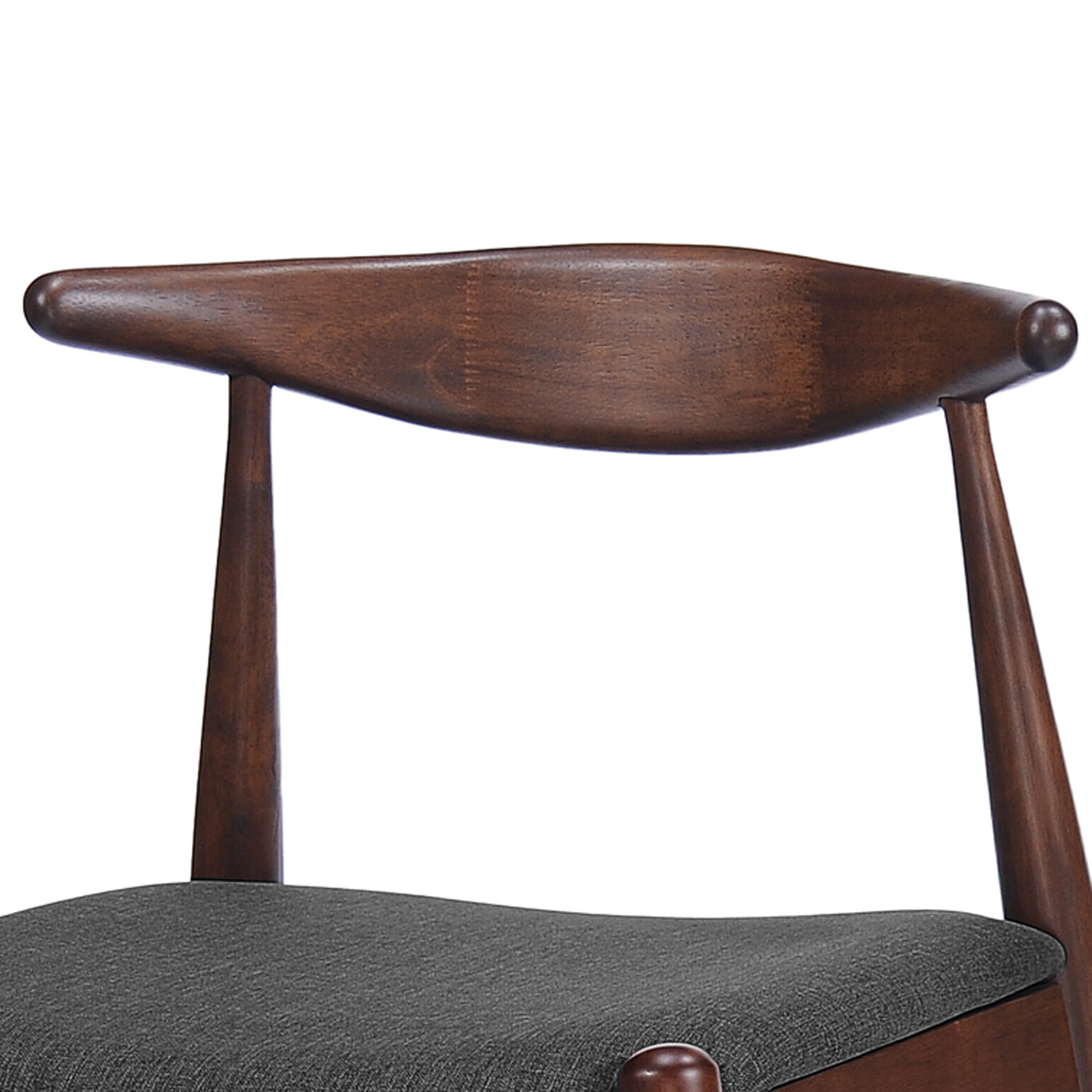 Bellamy Studios Trieste Mid Century Fabric Dining Chairs, Charcoal, Walnut