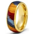 thumbnail image 2 of Tungsten Carbide Mens Ring Wedding Band Rosewood 8MM Comfort-Fit Multicolor Goldtone, 2 of 3