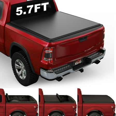 Kikito Vinyl Soft Roll-up Truck Bed Tonneau Cover for 2019-2024 Ram 1500 New Body (Excl. Classic) with 5'7" (67") Bed Length w/o RamBox