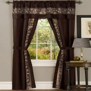 Achim Fairfield 5 Piece Window Curtain Set - 55x84 - Chocolate