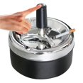 thumbnail image 2 of Automatic cleaning rotating ashtray large metal with lid creative press ashtray boutique smoking set gifts, 2 of 5