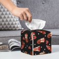 thumbnail image 6 of Gukieu Valentine Gnome Print Leather Tissue Box, PVC Waterproof Velcro Opening and Closing Square Tissue Box Holder, Suitable for Home and Office Decoration, 6 of 7